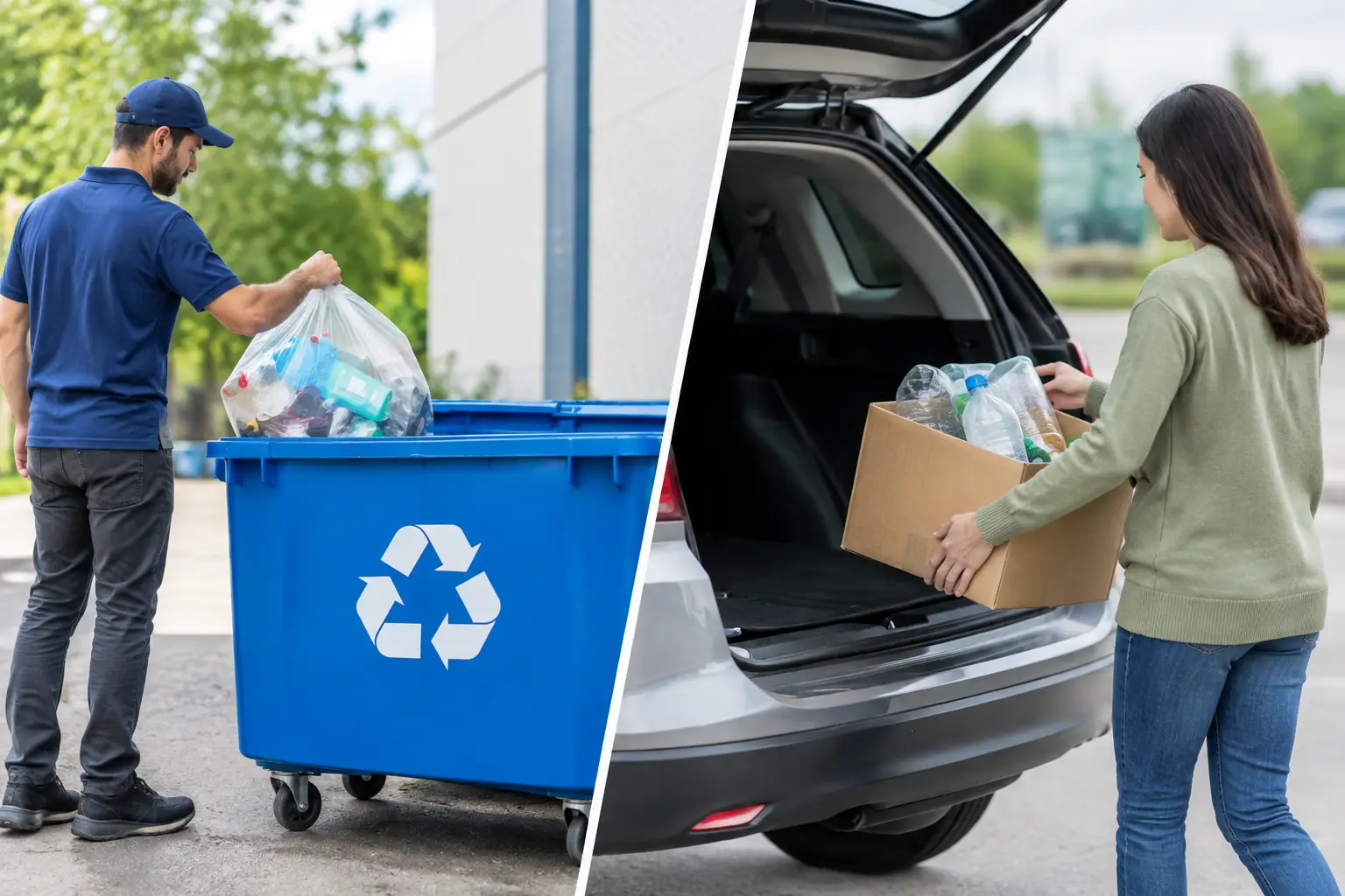 Onsite Pickup vs Drop Off Recycling Compared